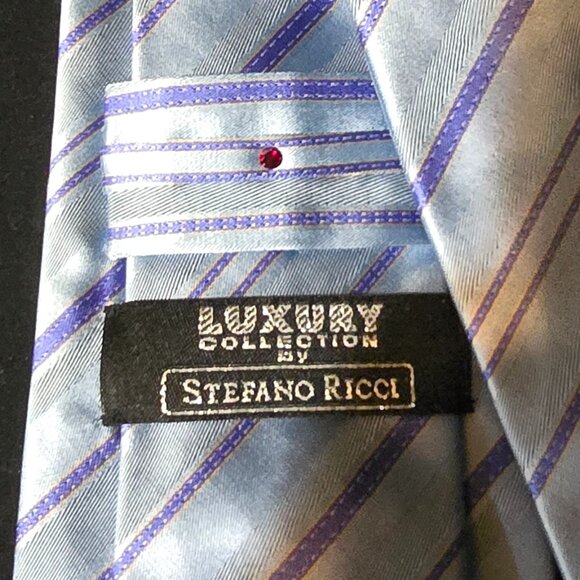 LUXURY COLLECTION by Stefano Ricci Made in Italy 80/20 Silk/Cotton Necktie  58" - Picture 4 of 5